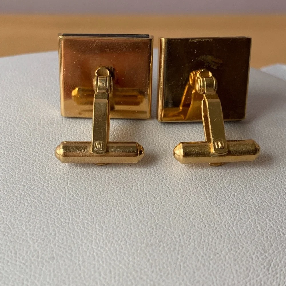Bloomingdales Vintage Onyx & Opal Cufflinks